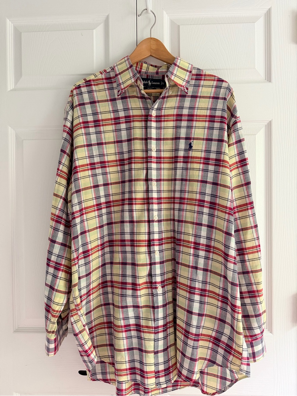 Ralph Lauren Blake Plaid Button Down Men’s Large 100% Cotton Soft Lightweight